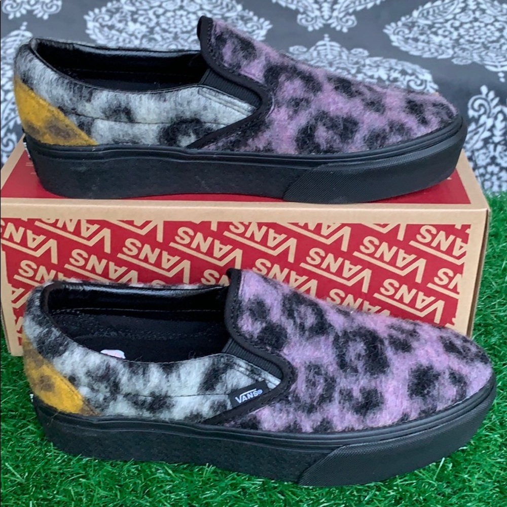 VANS CLASSIC SLIP ON PLATFORM MIX LEOPARD Multi/Bl - Picture 7 of 16